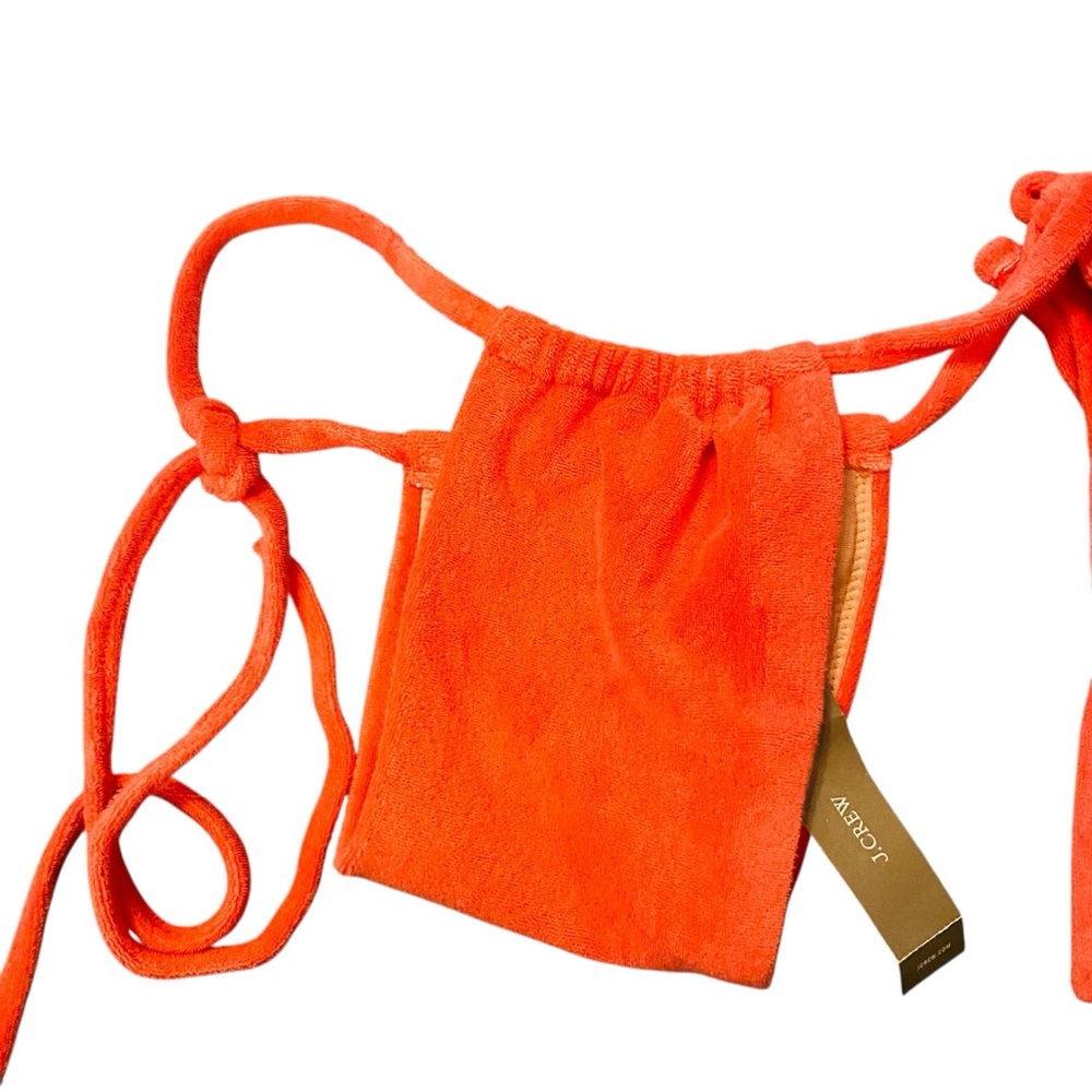 J. Crew NWT Coral Pink Terry Cloth Tie Side Bikini Bottoms